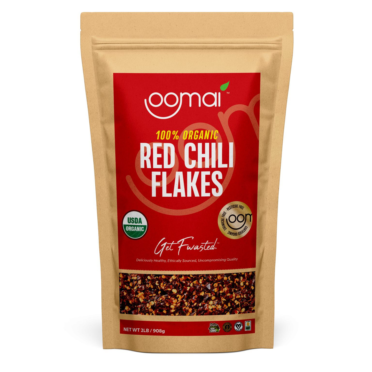 100 Organic Red Chili Flakes 2 Lbs., Non GMO, No Chemicals, No